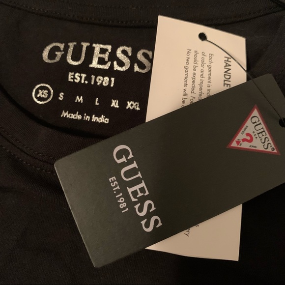 Guess Black Rhinestone Logo Tee size xs - Picture 3 of 3
